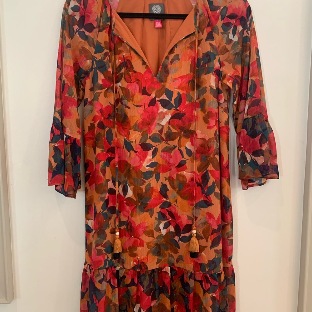 Vince Camuto Multicolor Floral Long Sleeve Dress